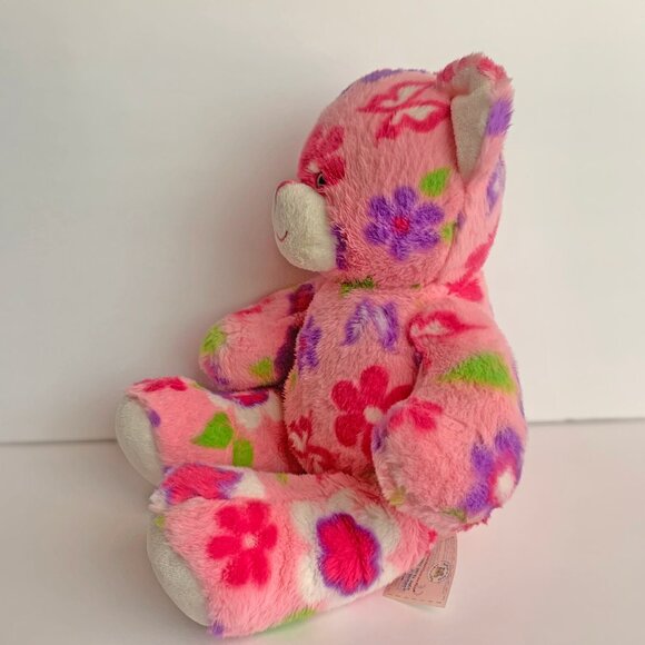 Build A Bear Pink Bear Flowers and Purple Butterflies Plush - Picture 4 of 5